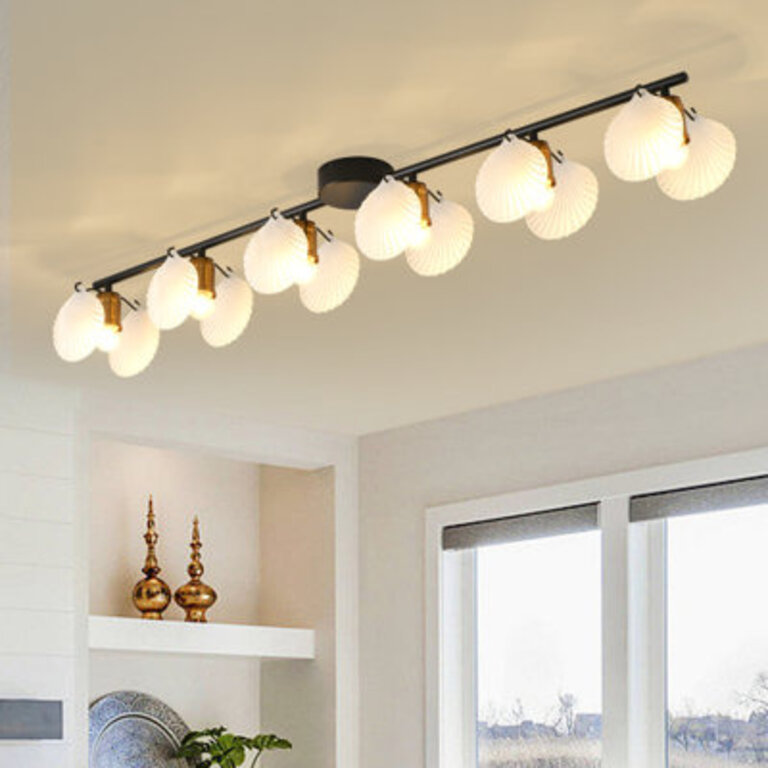 6 - Light 4724 Linear Glass Dimmable Flush Mount