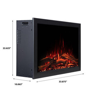 Highmark Traditional Electric Fireplace Insert Heater WiFi Google  Alexa Compatible Logs  Crystals