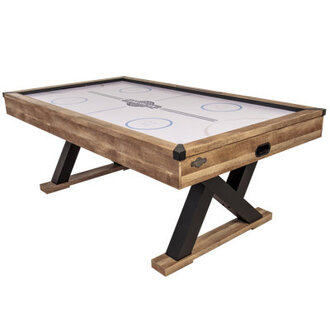 Kirkwood American Legend 84 Air Hockey Table with Rustic Wood Finish and Digital Scoreboard