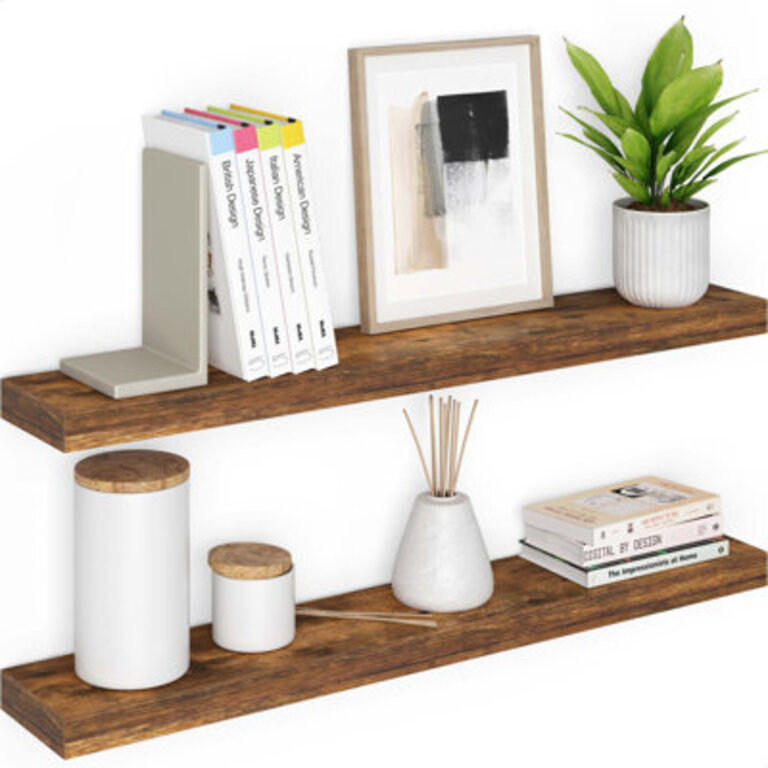 Sydney 36 W x 6 D Floating Shelves Set with Invisible Wall Mount Brackets
