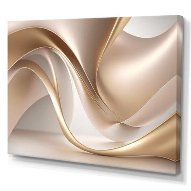 Luscious Liquid Gold In Subdued Pink And Taupe VII - Abstract Liquid Ink Wall Art for Living Room
