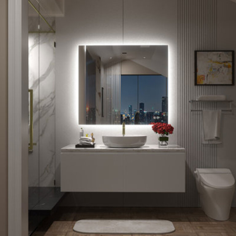 Aevar UL Certified  LED Anti-Fog Tempered Glass BathroomVanity Mirror