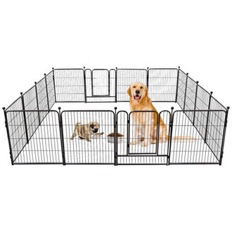 Dog Playpen 16 Panels Outdoor Pet Play Pen Big Dog Exercise Play Pen for LargeMediumSmall Dogs
