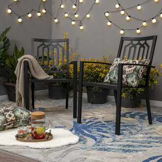 Alyah Powder Coated Steel Outdoor Dining Armchair