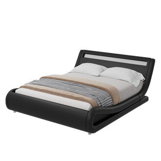 Charlesten Vegan Leather Metal Platform Bed