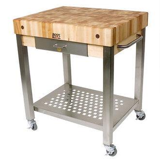 Cucina Technica Prep Table with Maple Top