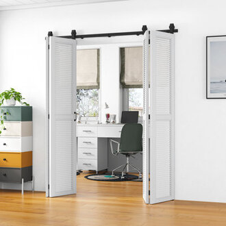 Standard Bifold Double Barn Door Hardware Kit Door Not Included Top Mounted Hanger