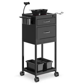 Rolling Craft Cart Metal Storage Cart with Lockable Drawer Salon SPA Trolley