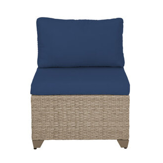 Aranka Outdoor Armless Sofa in Natural Aged Wicker