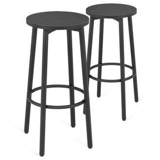 Keilani Round Backless Bar Stool Kitchen Counter Stool with Footrest Perfect for Dining or Bar Areas