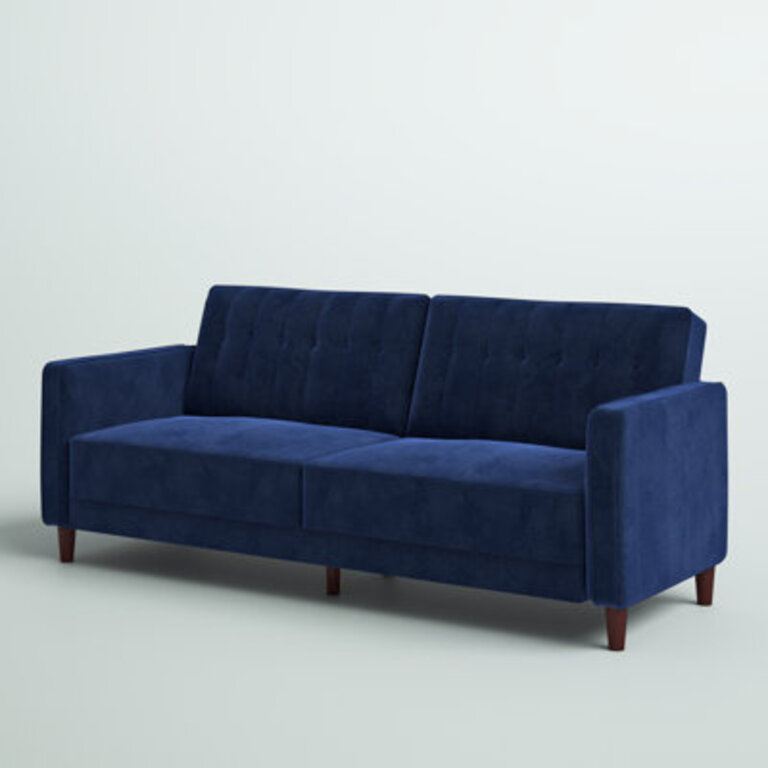 Perdue Velvet Square Arm Convertible Sofa
