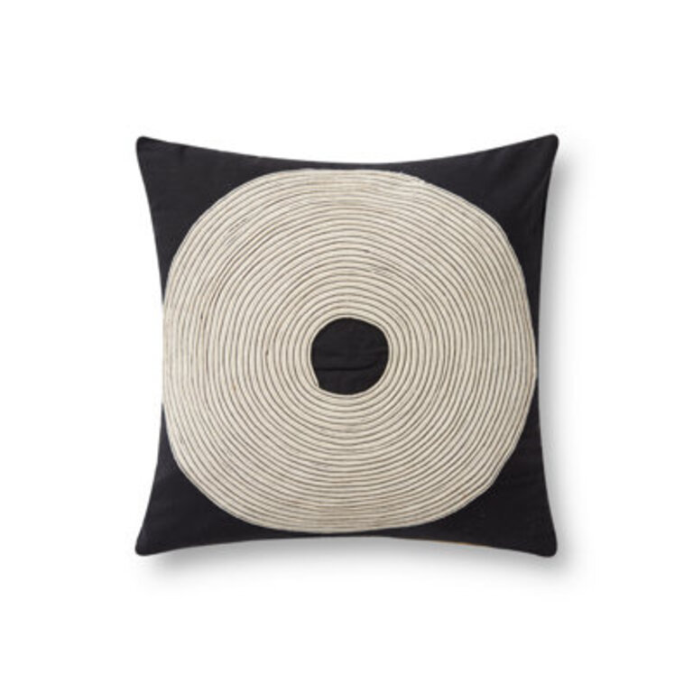 Rosealina Black  Natural 18 X 18 Pillow
