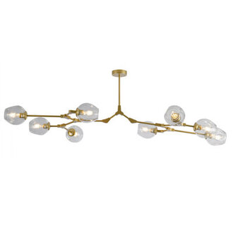 Pendent 8 - Light Sputnik Modern Linear Chandelier with Glass Shade