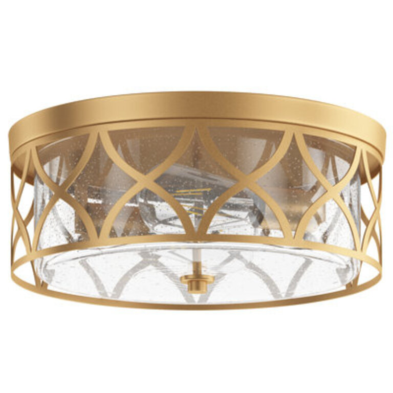 Shantel 2-Light E26 Seeded Glass Gold Dimmable Flush Mount Light Fixtures