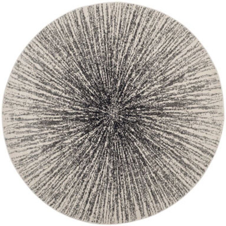 Abstract BlackIvory Area Rug
