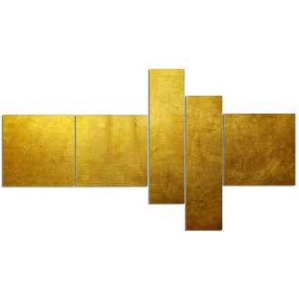 Abstract Canvas Wall Art Set Gold Texture Modern Decor - Gold Texture