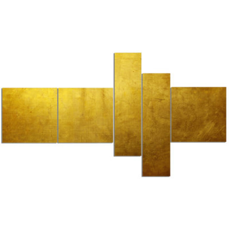 Abstract Canvas Wall Art Set Gold Texture Modern Decor - Gold Texture