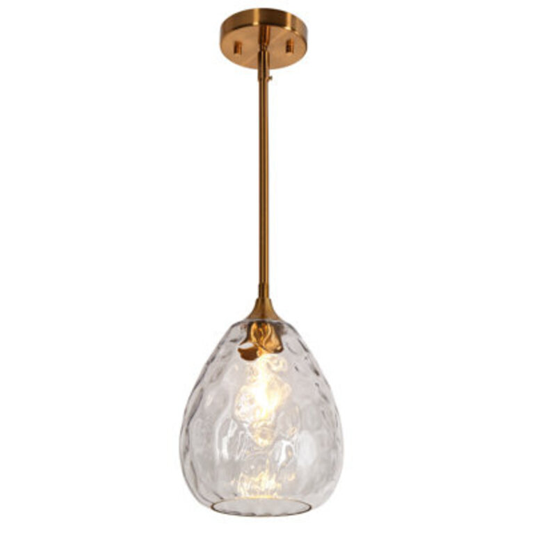 Alexandre 1 - Light 78 W Dome Clear Glass Brass Kitchen Island Pendant UL Certified