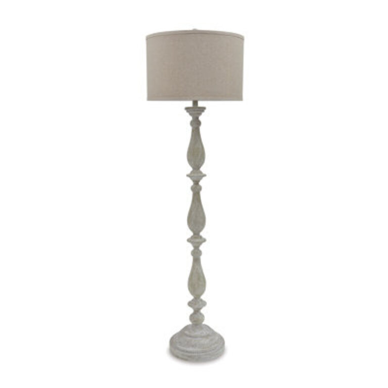 Ogden 62 White Wash Traditional Floor Lamp