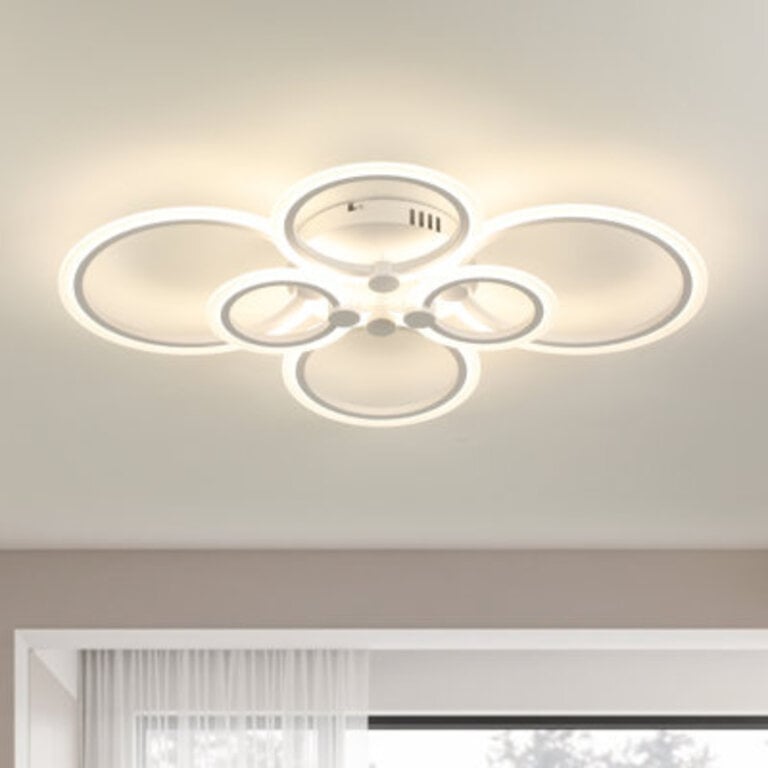 Deontee 6 - Light 315 Unique Acrylic Dimmable LED Flush Mount Ceiling Light with Remote