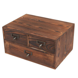 Thornport Wood 3 Drawers Desktop Organizer