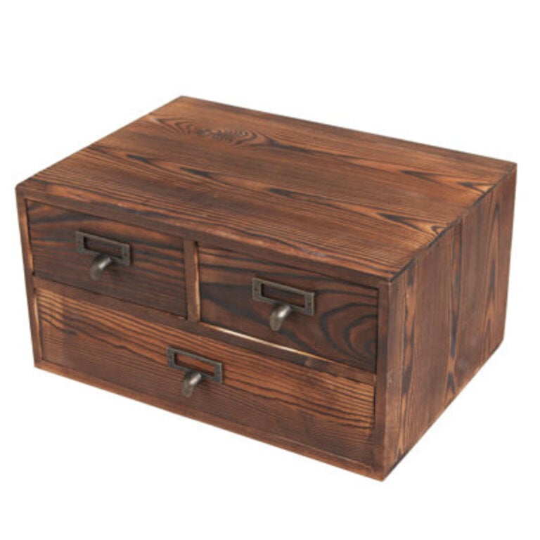 Thornport Wood 3 Drawers Desktop Organizer