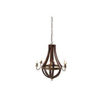 Scriber 6 - Light Wood Empire Chandelier