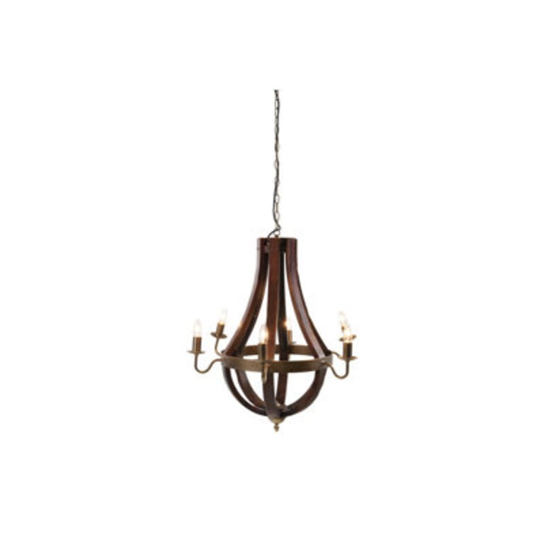 Scriber 6 - Light Wood Empire Chandelier