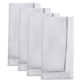 Set of 4 Odelle Embroidered Line Napkin