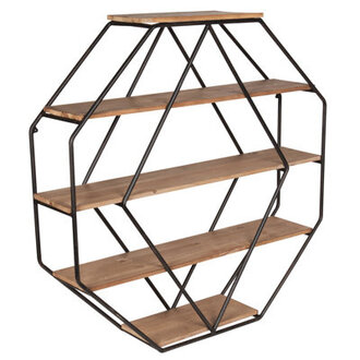 Colten 5 Shelf Octagon Wall Shelf
