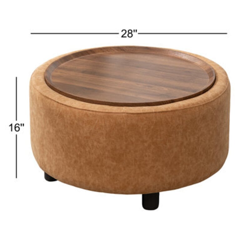 Eniyah Round Cocktail Ottoman with Storage