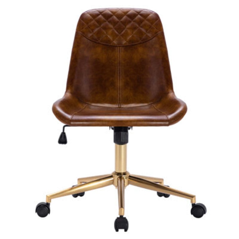 Keavey 23 wide Leather Mid Back Armless Swivel Adjustable Seat Height Home Office Task Chairs