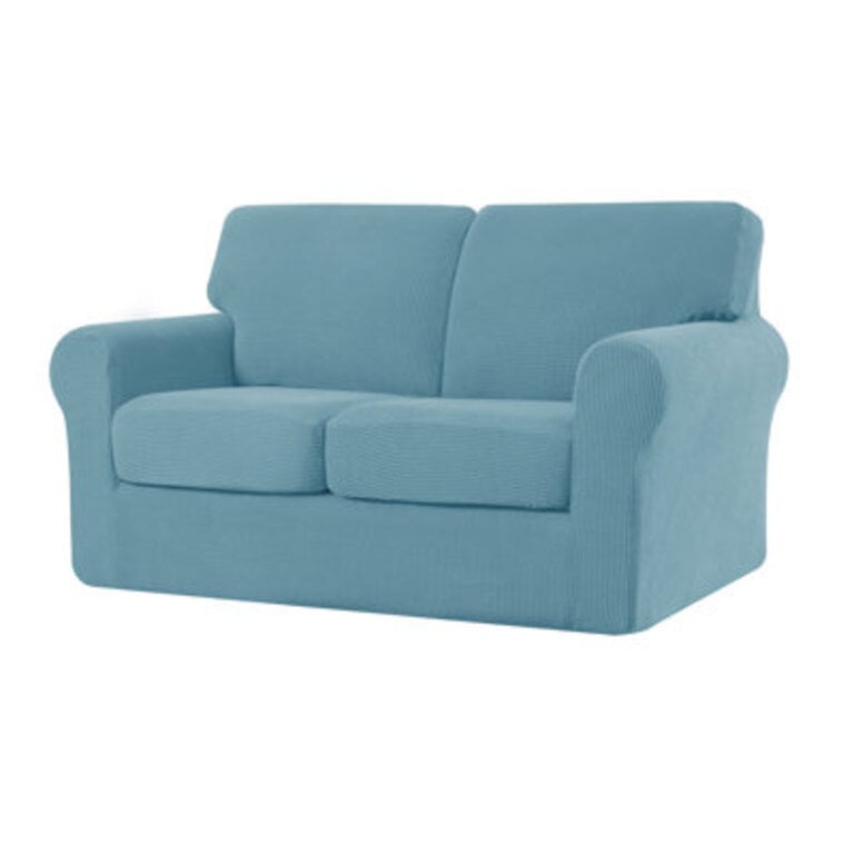 Manoel Elastic Textured Grid Combination Box Cushion Sofa Slipcover