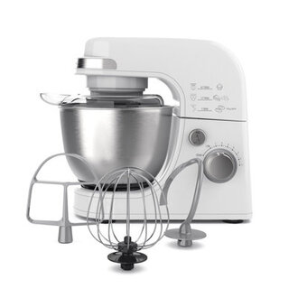 Hamilton Beach 7-Speed 4-Quart Electric Stand Mixer with Splash Guard Dough Hook Flat Beater and Whisk Attachments