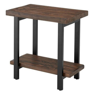 Rundell Pomona Rustic 27 Pomona Metal and Wood End Table Living Room Furniture Home Decor Accent Stand with Exquisite Workmanship Mix of NewSolid Wood