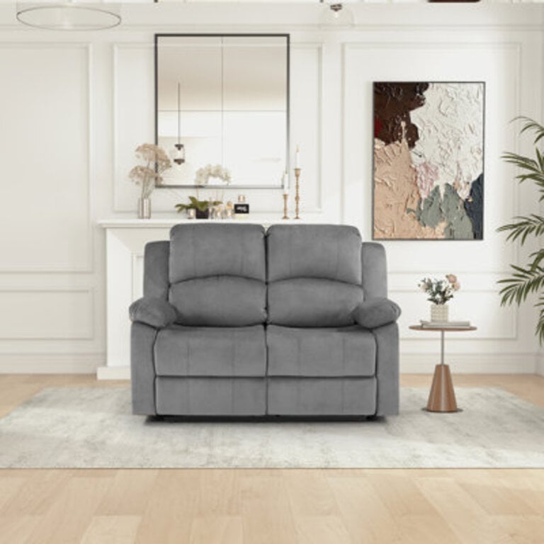 Modern Skin-Friendly Microfiber Manual Recline Sofa with Super Soft Backrest  Seat
