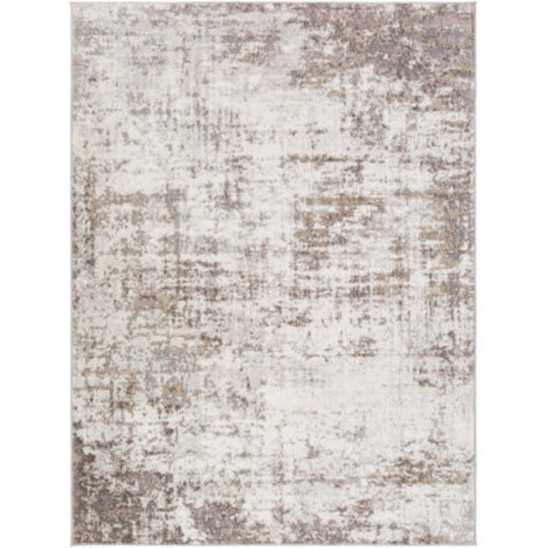 Haisley Abstract BrownLight Grey And White  Area Rug