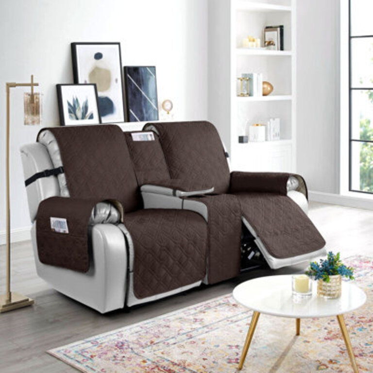 Wildee Waterproof Non-Slip Recliner loveseat Couch Cover With Console