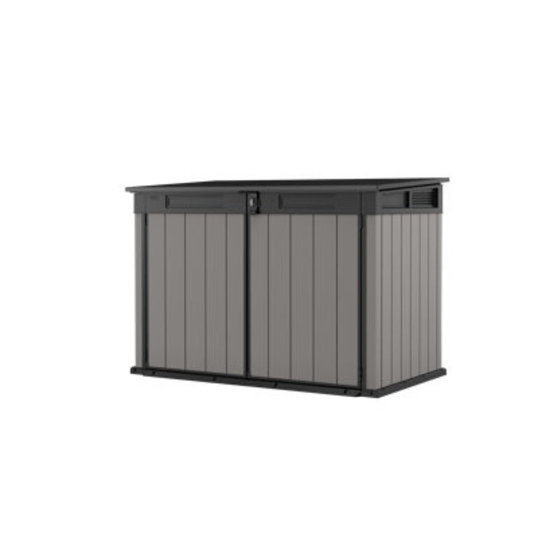 Keter Premier Jumbo 62x43 ft Horizontal Durable Resin Outdoor Storage Shed With Floor and Double Doors for Garden Patio Furniture and Tools