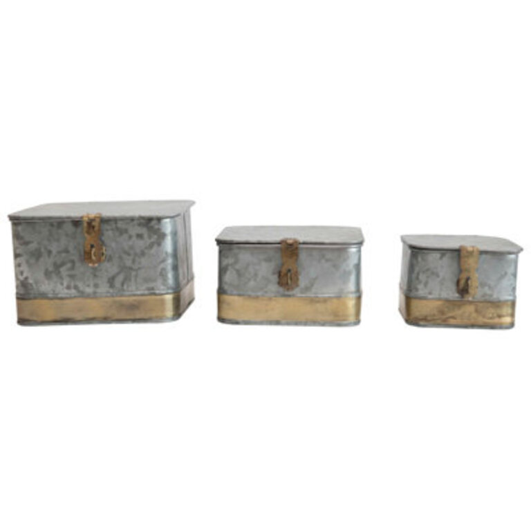 Lesli Square Decorative Metal Boxes with Lid
