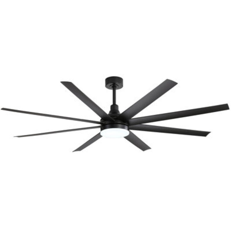 Jamii-Leigh 657284 inch Large IndoorCovered Outdoor Modern Ceiling Fan with Led Lights and Remote 6-Speed Reversible Quiet DC Motor Timer 8-ABS-Blade
