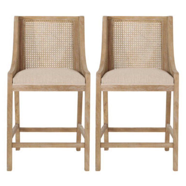 Lonny Upholstered Counter Stool with Solid Wood Frame
