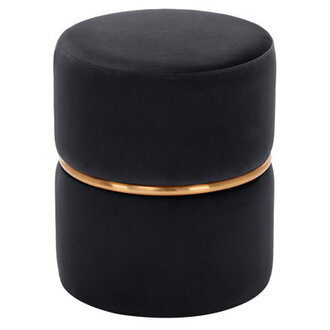 Celynn Velvet Round Ottoman