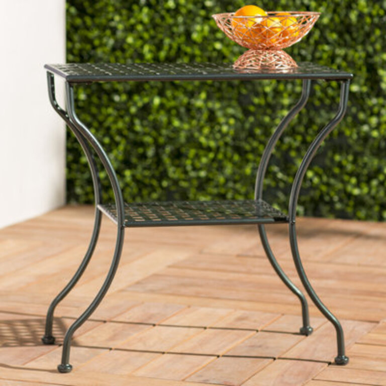 Arvind Rectangular Metal Outdoor Buffet  Console Table  285 in W 15 in D