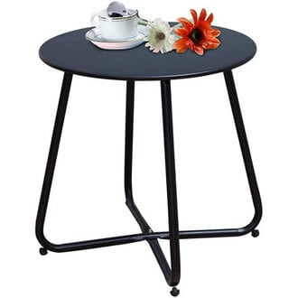 Ebern Designs Steel Patio Side Table