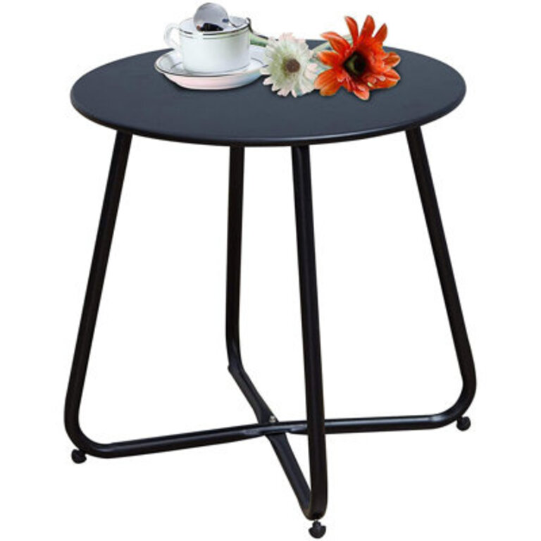 Ebern Designs Steel Patio Side Table