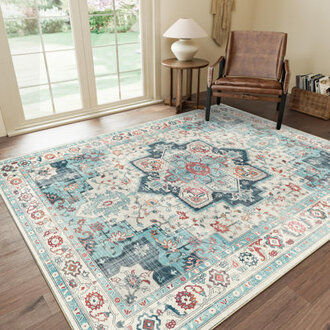 Chenille Light Green 8x10 Area Rug Washable Non-Slip for Living Bedroom Dining