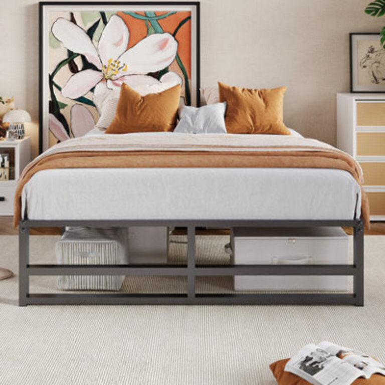 Kiliam 14 Heavy Duty Steel Bed FrameNo Box Spring NeededTwinQueenFullKing Size