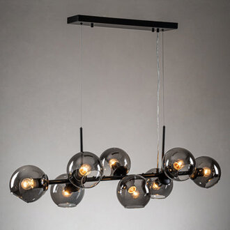 Hornersville 8 - Light Glass Globe Modern Linear Chandelier