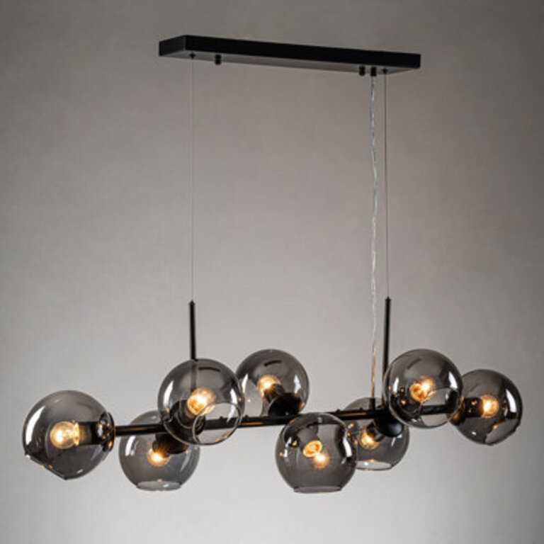 Hornersville 8 - Light Glass Globe Modern Linear Chandelier